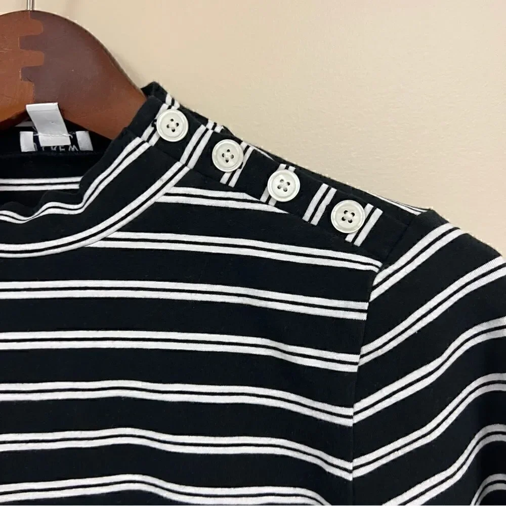 J Crew black and white striped bodysuit. Sz S